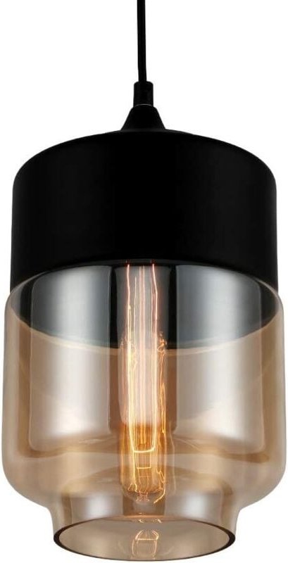 Glaskugel-Pendelleuchte, moderner industrieller Glaslampenschirm mit E27-Glühbirne, Vintage-Glastischlampe für Büro, Sch...