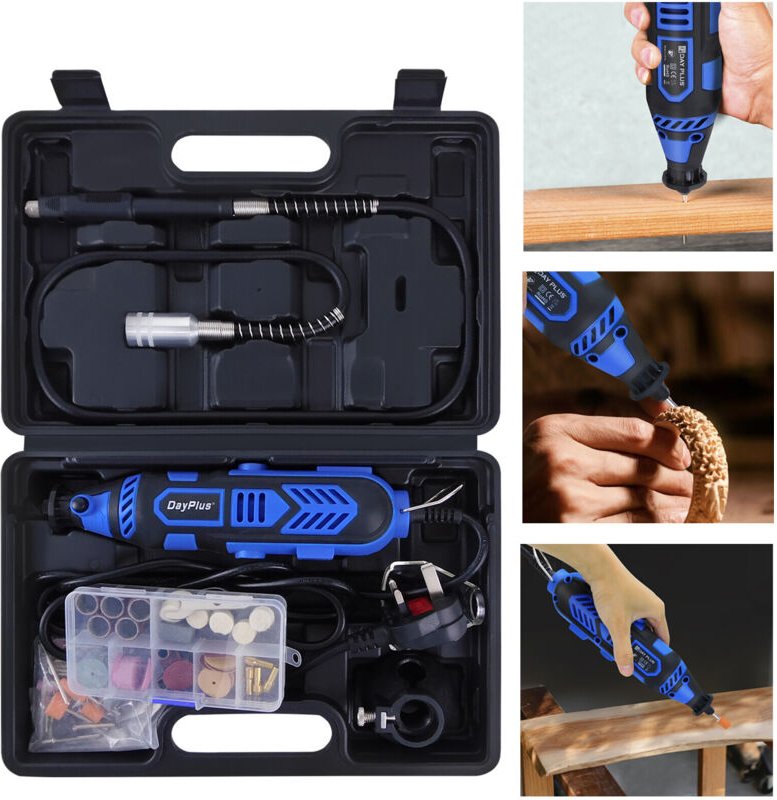 Mini-Schleifer Schleifmaschine 80 teilig inklusive Koffer Handschleifer Multischleifer Multitool Rotary Drill Grinder Sc...
