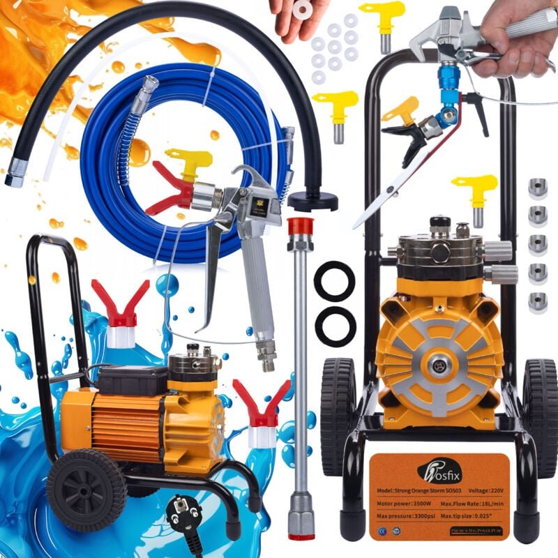 Rosfix Strong Orange Storm SOS03 Lackiergerät mit großem Satz PACK-MAX2 Lackierzubehör