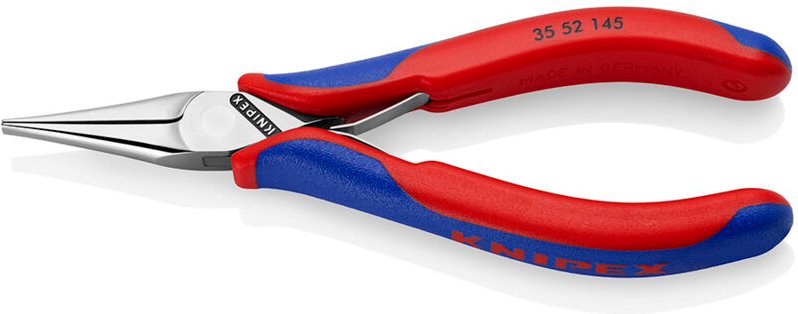 KNIPEX 35 52 145 Elektronik-Greifzange mit durchgestecktem Gelenk mit Mehrkomponenten-Hüllen 145 mm