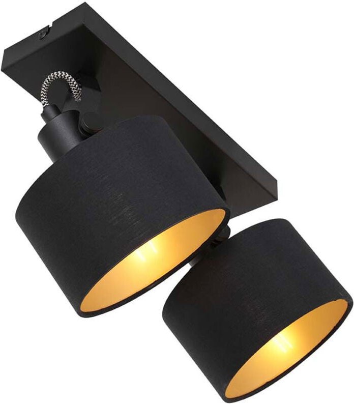 Steinhauer - Mexlite - spot - Ornoir - schwarz - metall stoff - aufbauleuchte