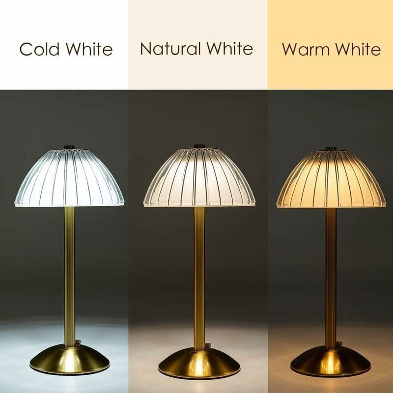 Alovez - Moderne wiederaufladbare kabellose Tischlampe, dimmbare Touch-LED-Nachttischlampe