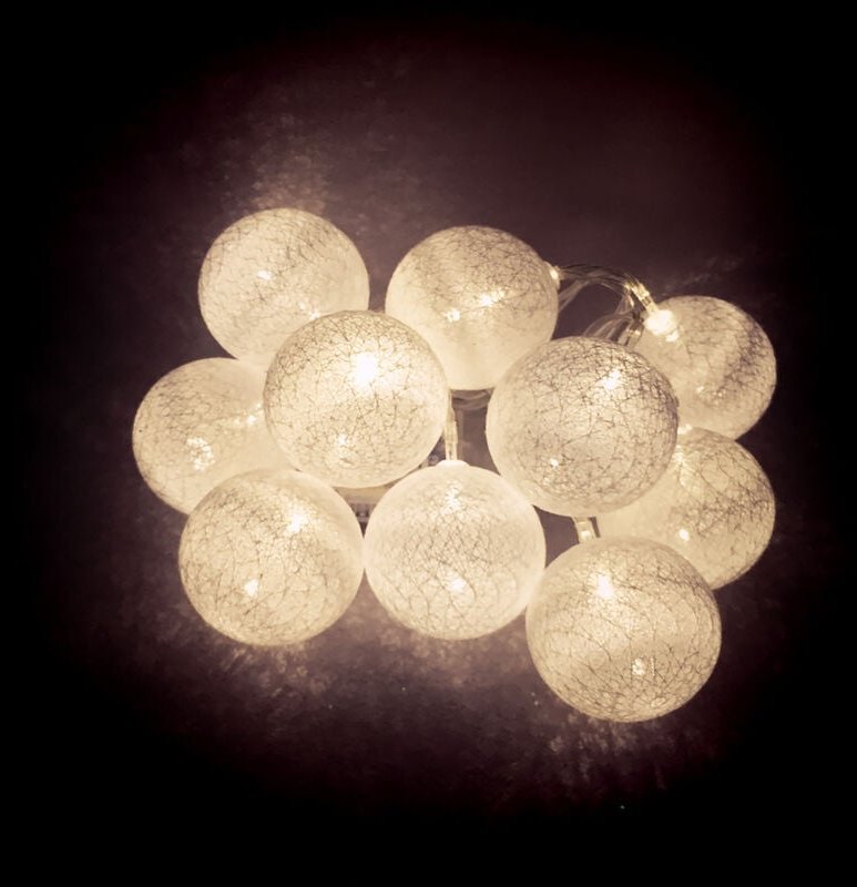 2 Stück 10'er Raffia Kugel-Lichterkette-DLK022-RK-2stk
