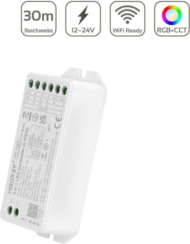 MiBoxer 3 in 1 LED Controller RGB / RGBW /RGB+CCT 12/24V FUT043+