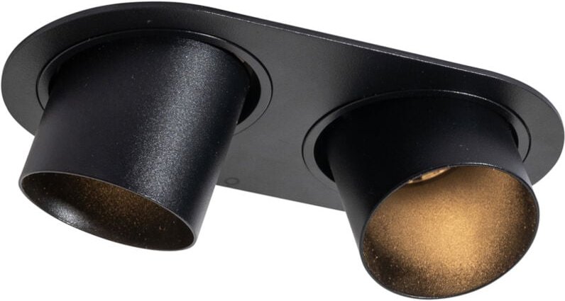 Einbauleuchte schwarz GU10 50mm 2-flammig - Installa