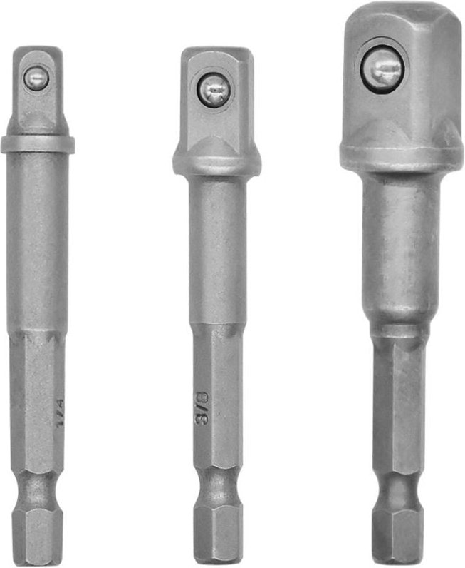 Csparkv - 3-teiliges Steckschlüssel-Adapter-Set – Sechskant auf Vierkant für Bohrer, Steckschlüssel, Schraubendreher und...