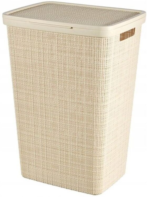 Jute 58L Korb mit Deckel, Creme - Curver