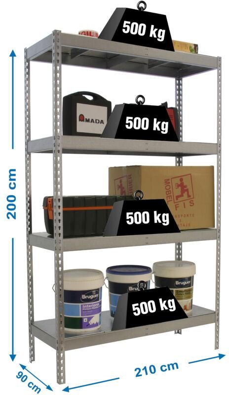 Simonrack Metallregal Galva 4 Regale 500 kg