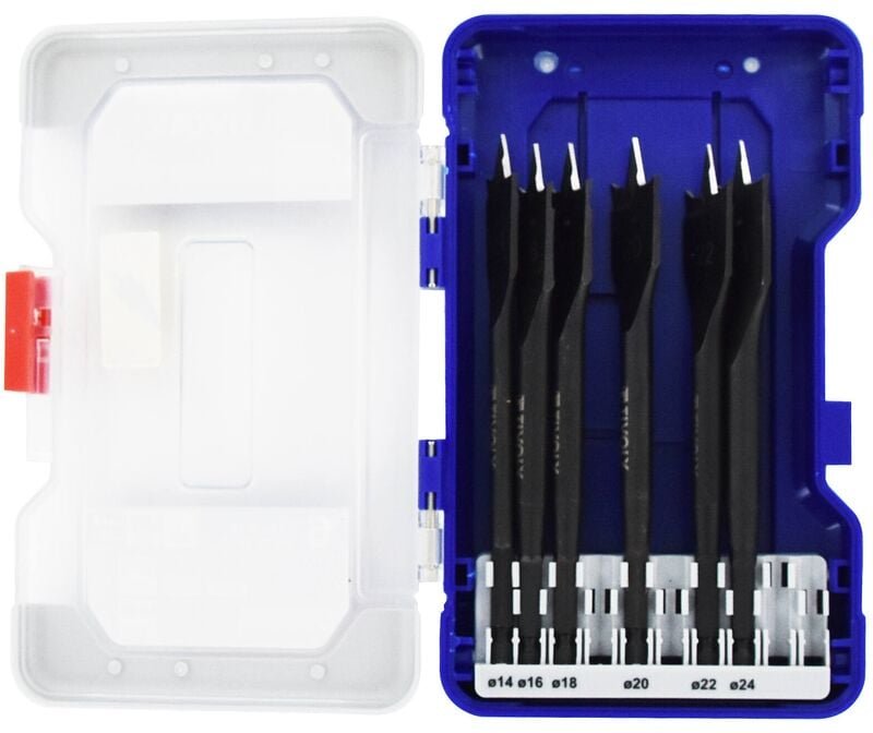 Koffer mit 6 flachen Holzbohrern, Ø 14 bis 24 mm TIVOLY 10802570001