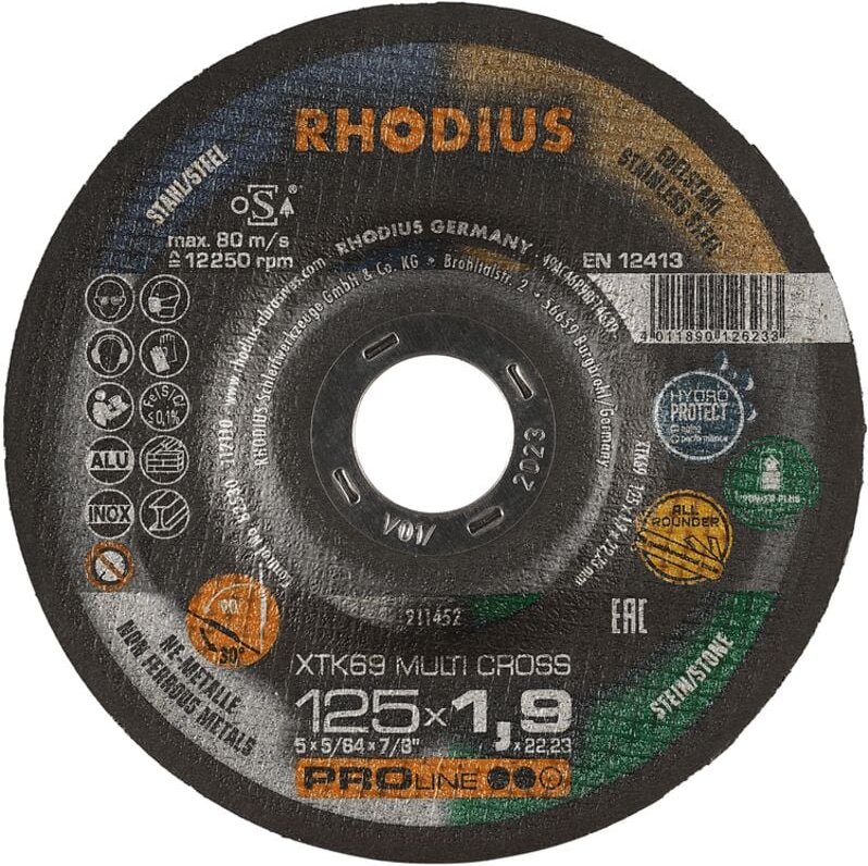 Rhodius Abrasives - rhodius XTK69 multi cross, 25 Stück, 115 x 1,9 mm, Trennscheibe
