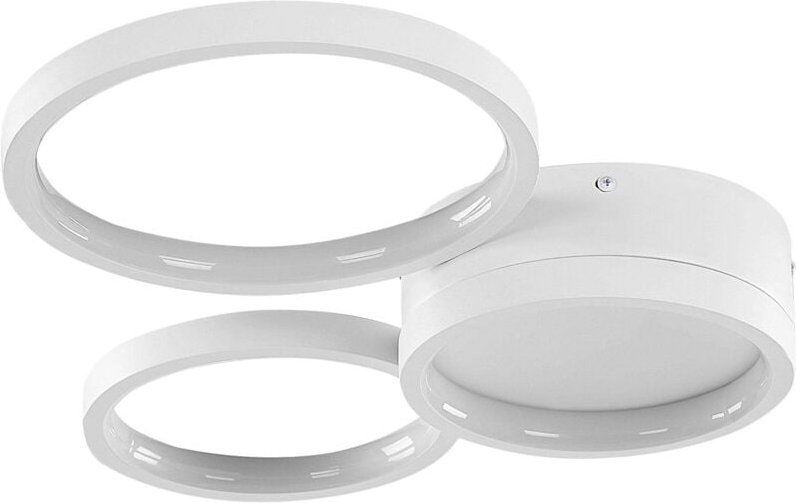 Led Deckenleuchte Weiß Metall und Acryl 3-flammig Rund Flach Warmweiß Modern Unterputz für Wohnzimmer Küche Bad Schlafzi...