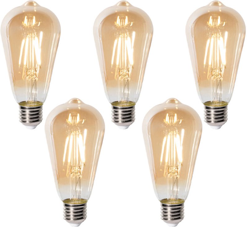 Luedd - 5er-Set E27 Dimmbare LED-Glühbirnen ST64 Gold 5W 450 lm 2700K