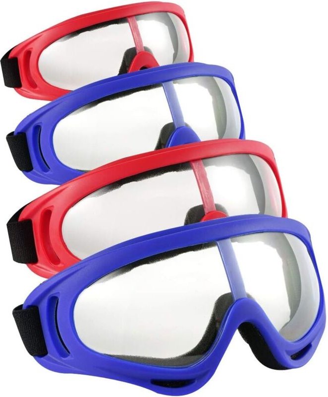 CSPARKV (20 × 10 × 10 cm) 4-teilige Schutzbrillen, wind- und staubdichte Schutzbrillen, flexible Brillen für Outdoor-Spo...