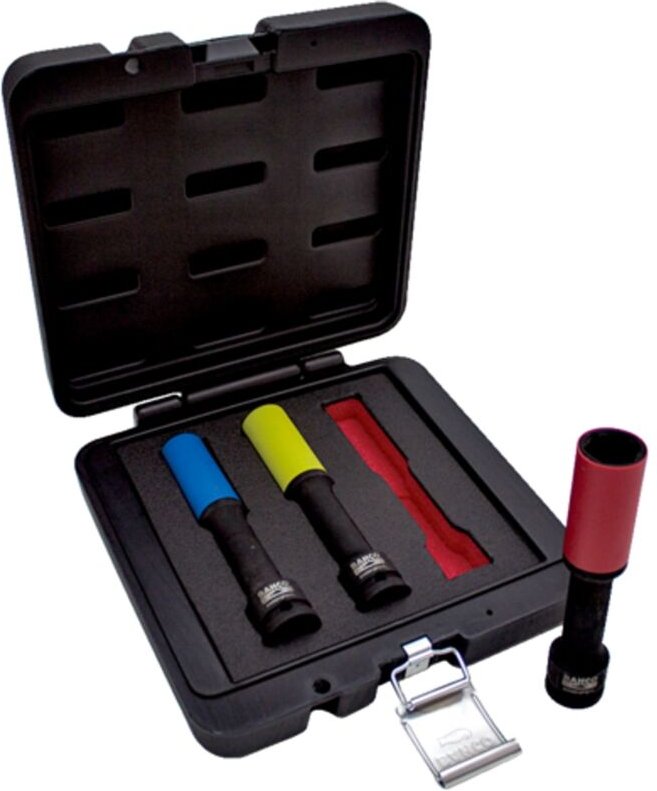 Bahco - Steckschlüssel Satz extra lang kfz Radmuttern 3 tlg. 17, 19 und 21mm