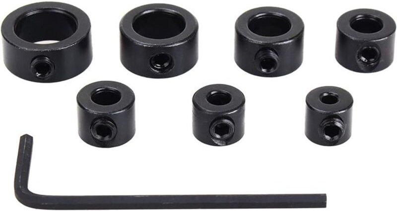 Tiefenanschlagringe, 7-teiliges Set Bohrtiefenanschläge mit Innensechskantschlüssel (3-12 mm)