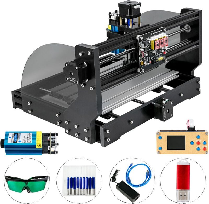 Thumbnail - Cnc 3018 Pro Router 300×180×45 mm 5,5 w Lasergravierer GRBL-Steuerung 3-Achsen-Mini-Fräsmaschine für Kunststoff, Acryl, ...