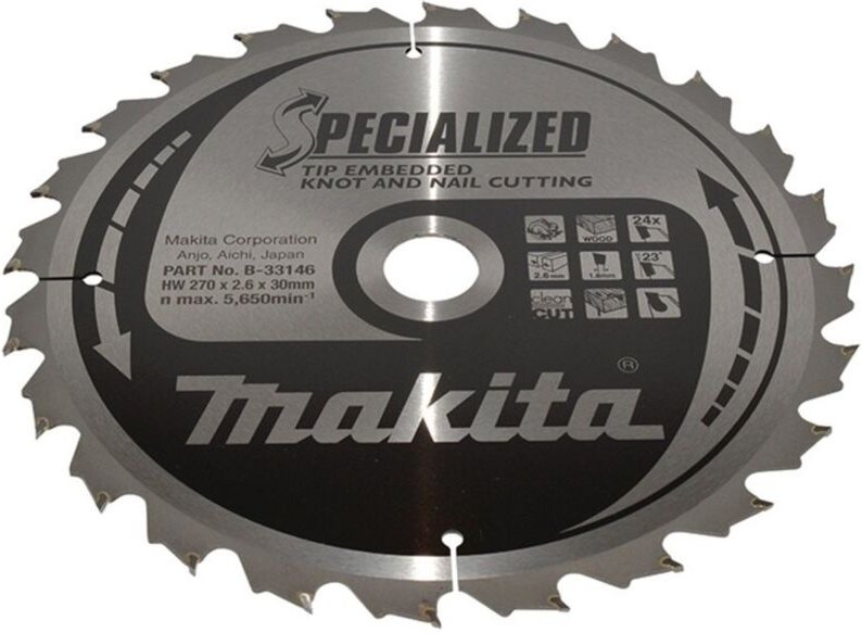 Sägeblatt specialized 270x30x24Z - Makita