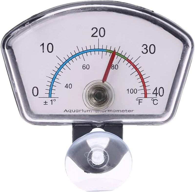 Aougo - Aquarium-Thermometer-Zeiger, Aquarium-Temperatur-Zifferblatt, tauchfähiger Saugnapf