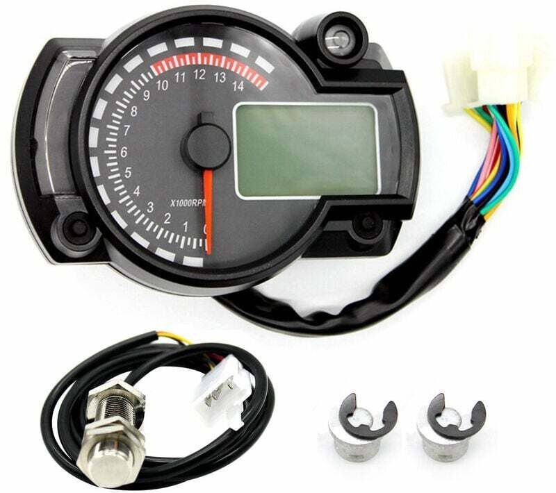 Elektronischer LCD-Drehzahlmesser für Motorräder, universeller digitaler Zähler, Motorrad-Tachometer (mit Geschwindigkei...