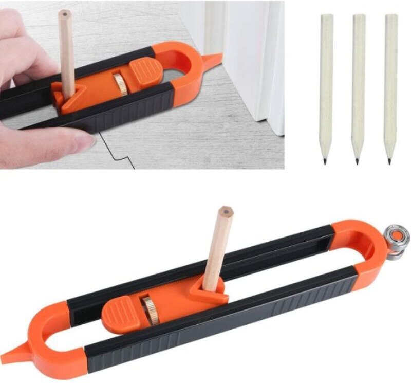 Linghhang - Konturenlehre mit Schloss (mit 3 Bleistiften), Profilwerkzeug, Messlineal für die Holzbearbeitung, Werkzeuge...