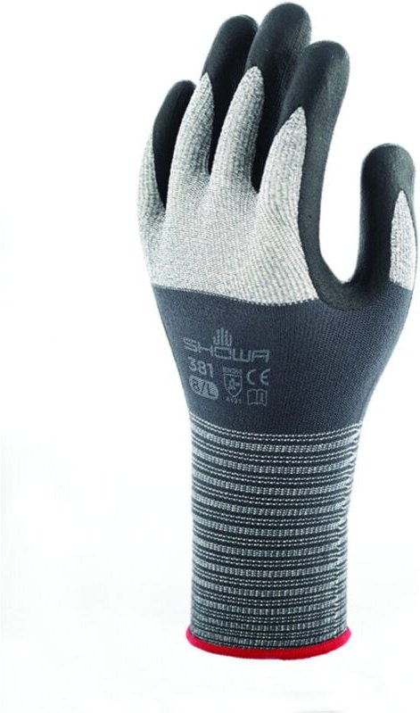 Thumbnail - Showa 381 Nahtloser Arbeitshandschuh Mikrofaser-Nitril allgemeine Zwecke 9/XL