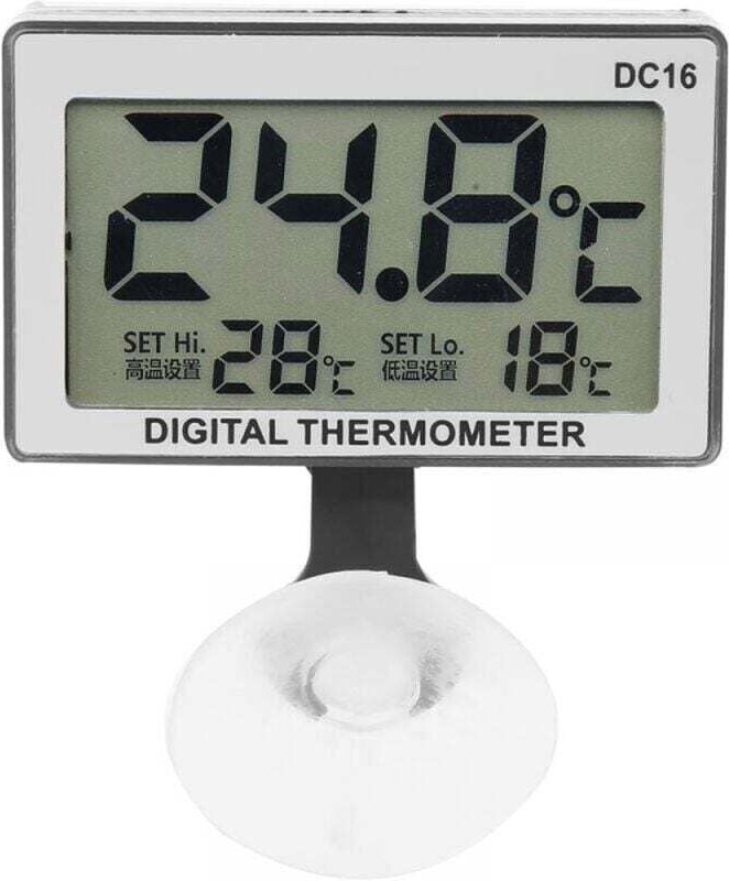 XVX - Termometro per acquario DC16 lcd digitale, termometro per acquario impermeabile, preciso, per acquario