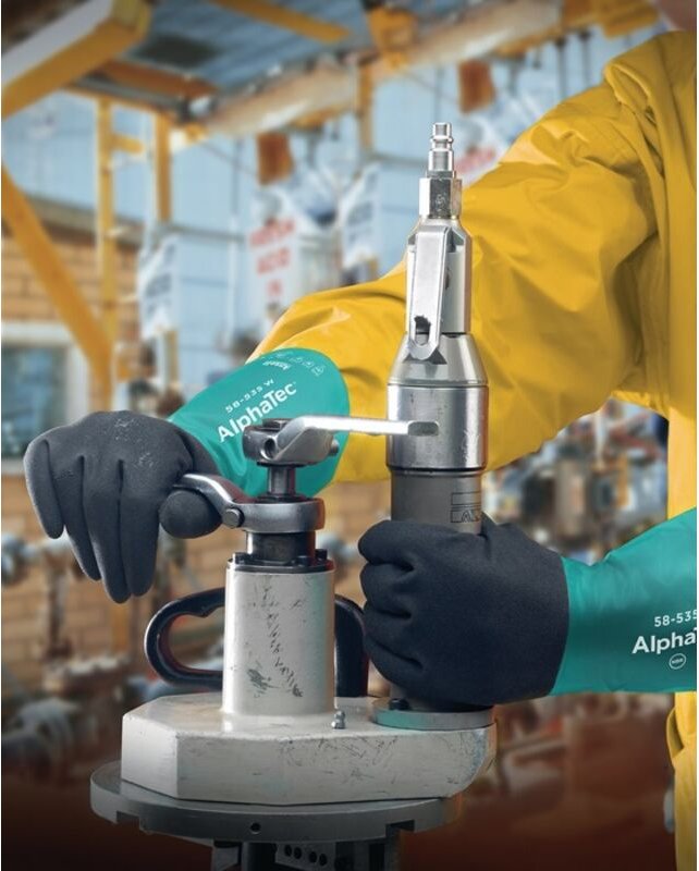 ANSELL 58-535W-9 Chemikalienhandschuhe AlphaTec 58-535W Gr.9 flaschengrün/ant