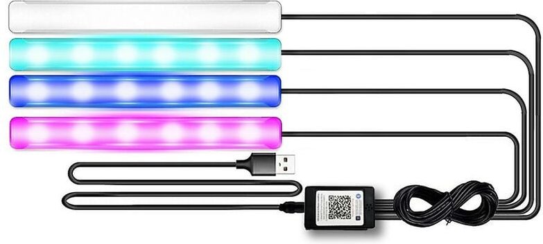 Woosien - Innenbeleuchtung für Autos, App-Steuerung, intelligente Autobeleuchtung mit DIY-Modus und Musikmodus, wasserdi...