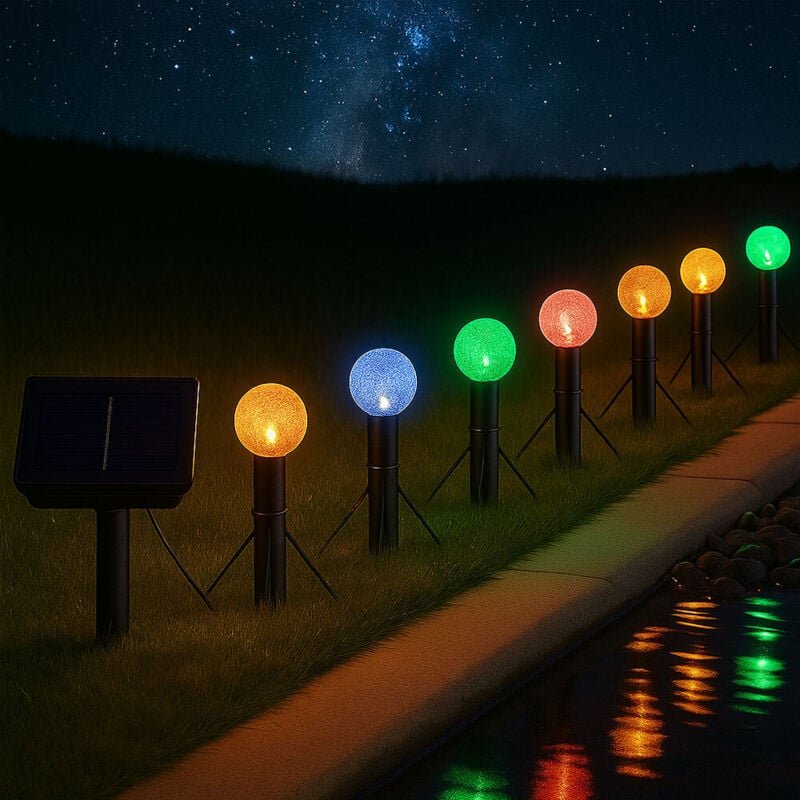 Solarlampe Lichterkette schwarz Außenleuchte Solarleuchte Terrassenlampe, IP44 Akku Stufenschalter Kunststoff schwarz, r...