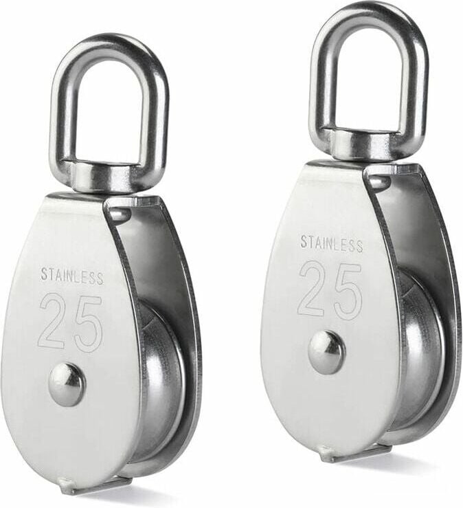 Thumbnail - Stück Einzelrolle Edelstahl-Flaschenzug-Hebeblock, 304 M25 Edelstahl-Flaschenzug-Hebeblock 400 kg - Silber