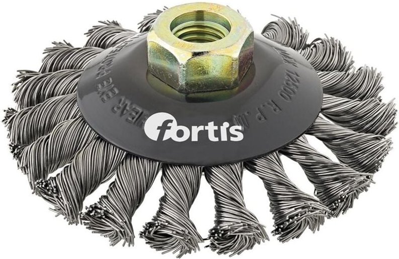 Kegelbürste Stahldraht 100x0,5mm gezopft Fortis