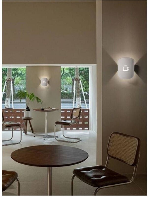 Trade Shop Traesio - Trade Shop - Wandleuchte mit Kaffeetassen-Bildlampe G9-Anschluss IP20 AQ45 - Weiß
