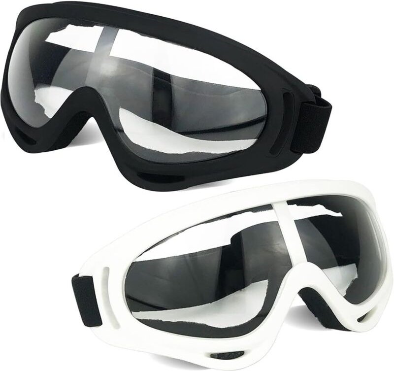 20×10×10cm)2er-Pack Schutzbrillen/Sicherheitsbrillen/Motorradbrillen mit Bandanas - Csparkv