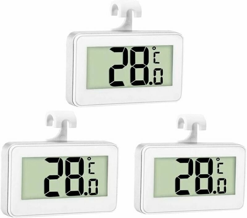 KZQ - 3X Kühlschrankthermometer - Digitales Gefrierschrankthermometer - Raumkühlschrankthermometer - Wasserdichtes Gefri...