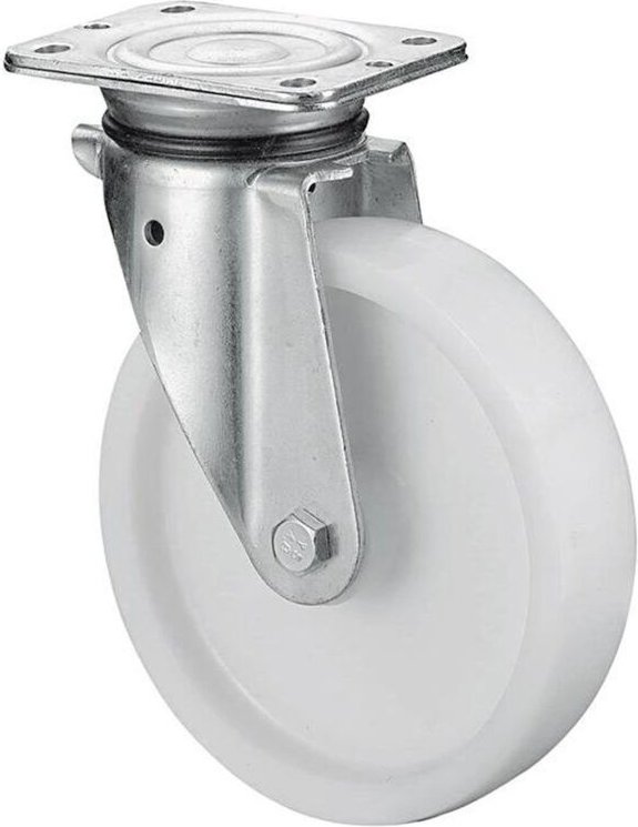 Bs-r Lenkrolle 125mm N100.B10 Platte,Kst.weiß,RL