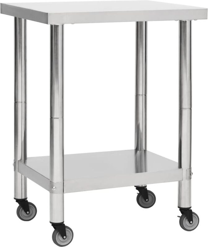 Küchen-Arbeitstisch mit Rollen 80x30x85 cm Edelstahl - Vidaxl