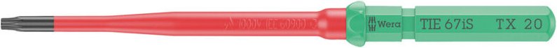 Wera Kraftform Kompakt VDE 67 iS TX 20 x 157 mm TIE Elektriker TORX Wechselklinge TX 20