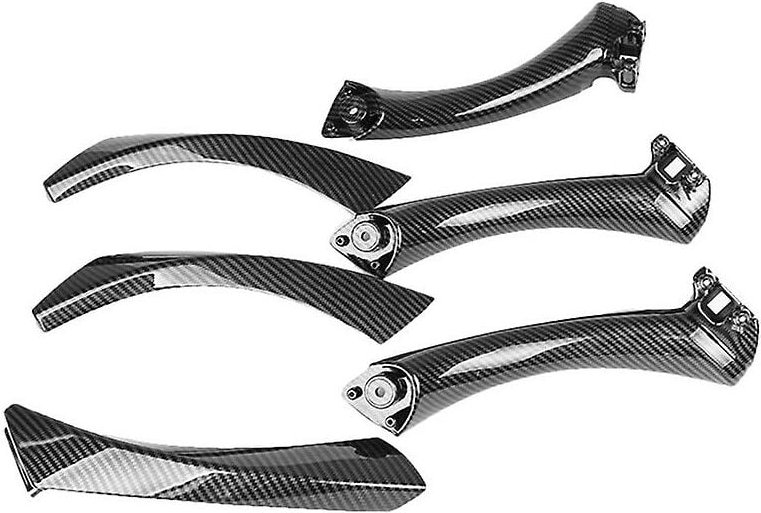 Woosien - 6 stücke Carbon Faser Auto Innen Türgriff Trim Pull Greifen Panel Griff Ersatz Für-E90 E91 3 serie