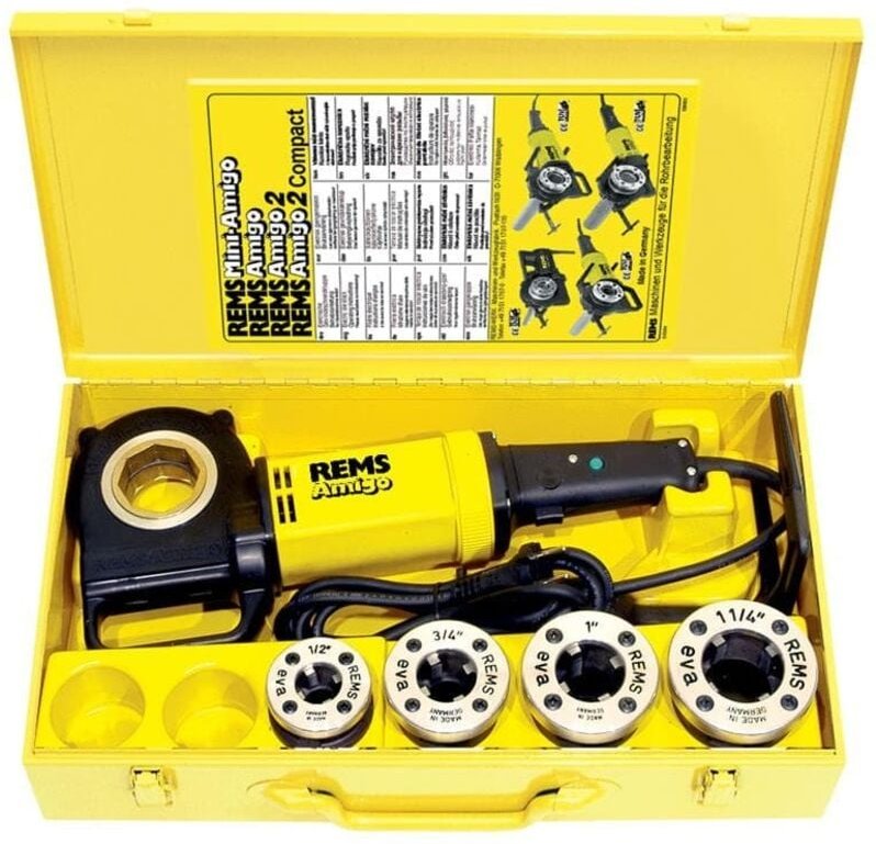 Rems - Gewindeschneidkluppe im Kasten Amigo-Set mit Schnellwechsel-Schneidkäpfen