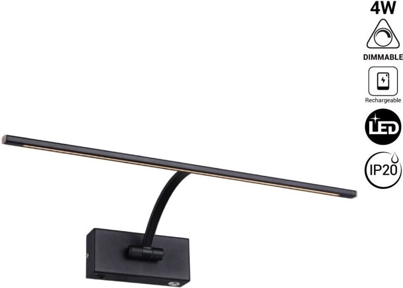 Barcelona Led - LED-Wandleuchte mit Akku - Dimmbar - 4W - 34 cm