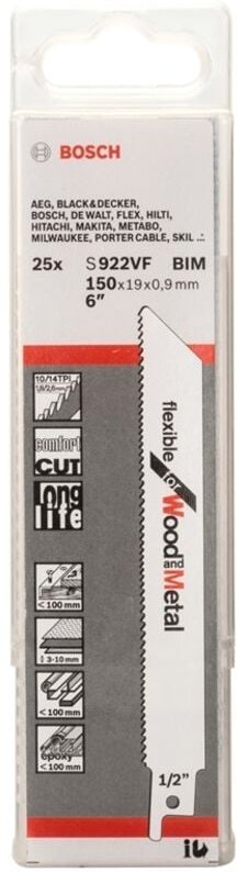 Säbelsägeblatt s 922 vf, Flexible for Wood and Metal 25 Stk - Bosch