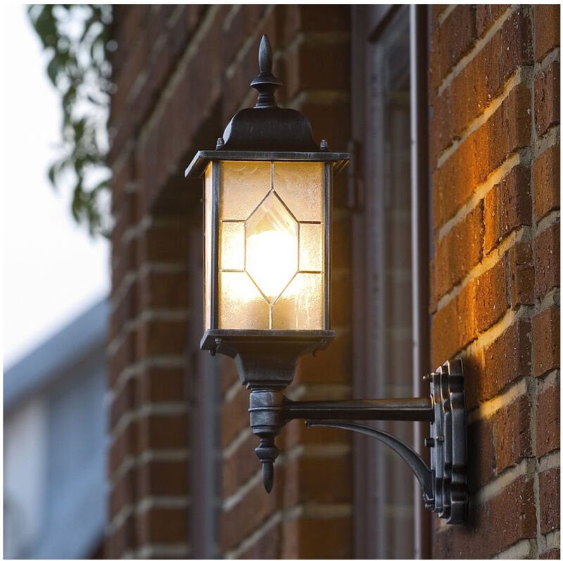 Konstsmide - Außen Wandlaterne milano stehend im Landhausstil, schwarz, Höhe 53cm