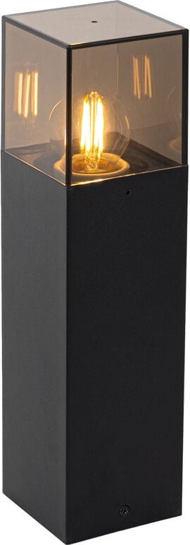 Stehende Außenleuchte schwarz mit Rauchglas 30 cm - Dänemark