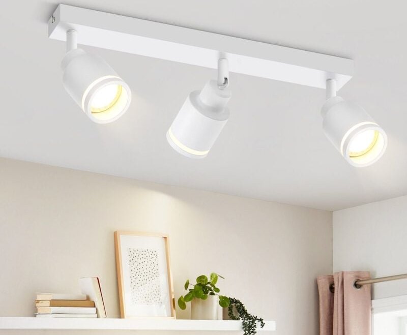 Thumbnail - GBLY Deckenstrahler Modern Weiß Deckenleuchte: 3 Flammig Schwenkbar Deckenspot Flurlampe GU10 Deckenlampe Metall Innen W...