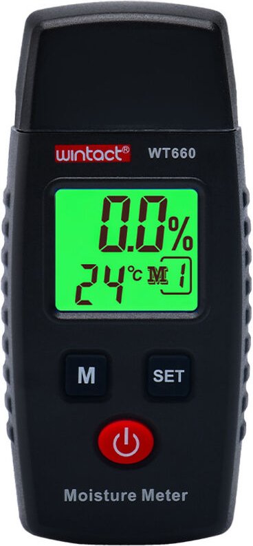 Sollbry - Feuchtigkeitstester, LCD-Display, Feuchtigkeitsdetektor mit grüner Hintergrundbeleuchtung, Stift mit 5 Modi, S...