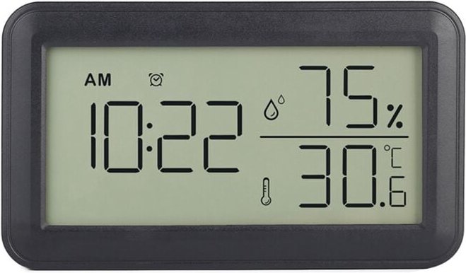 Tlily - Thermometer-Hygrometer für den Innenbereich mit Wecker, digitales LCD-Thermometer, für Zimmer, Wohn- und Weinkel...