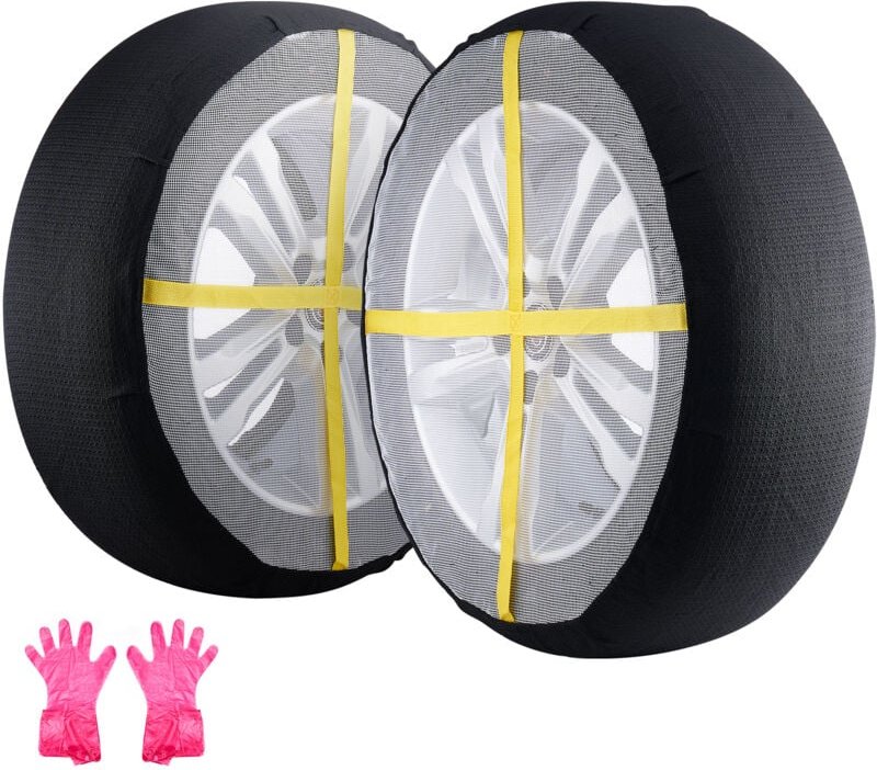 Verdickte Schneesocken für Reifen, Reifenabdeckungen aus Polyesterfaser mit elastischen Bändern, rutschfeste Schnee-Trak...