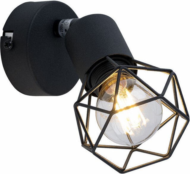 Spot mural télécommande projecteur cage grille lampe dimmable noir réglable dans un ensemble comprenant des s LED RVB