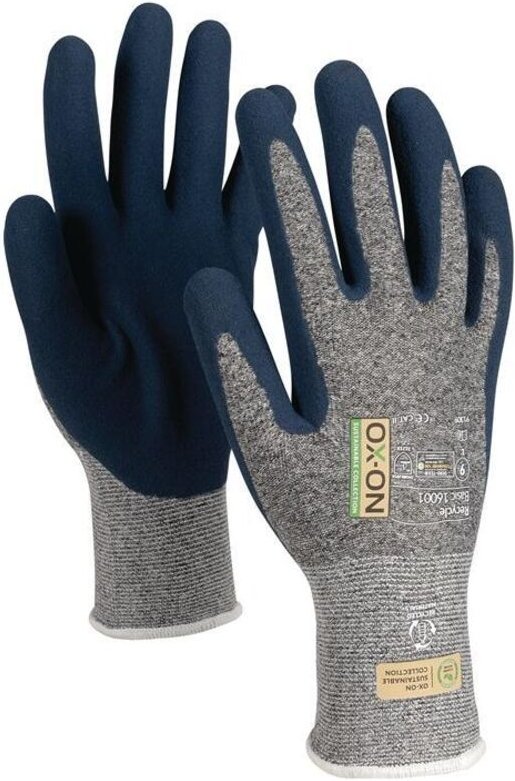 91308 Handschuhe Recycle Basic 16001 Größe 8 blau/hellblau en 388, en 420+ - Ox-on