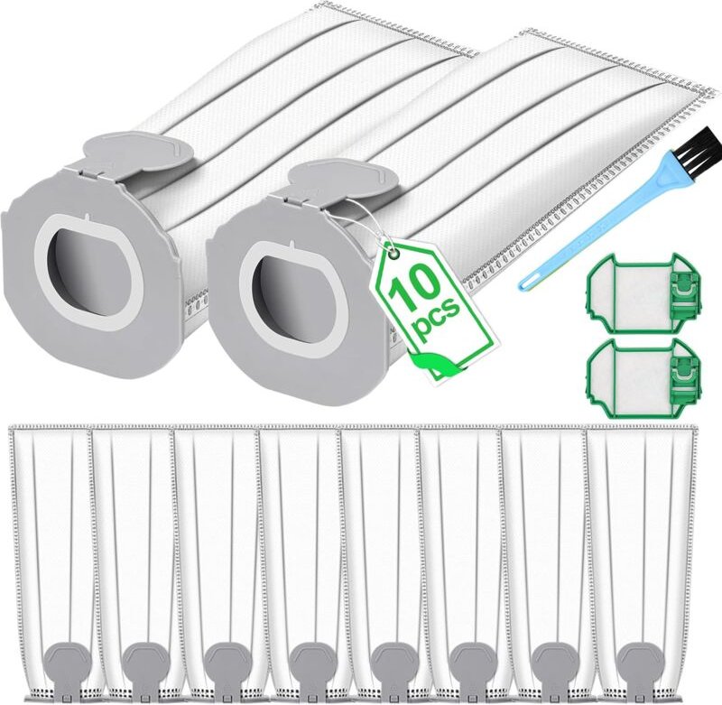10 Sacs d'Aspirateur pour Vorwerk Kobold VK7, Sac À Poussière de Rechange pour Vorwerk Kobold FP7 Aspirateur, Sac Filtra...